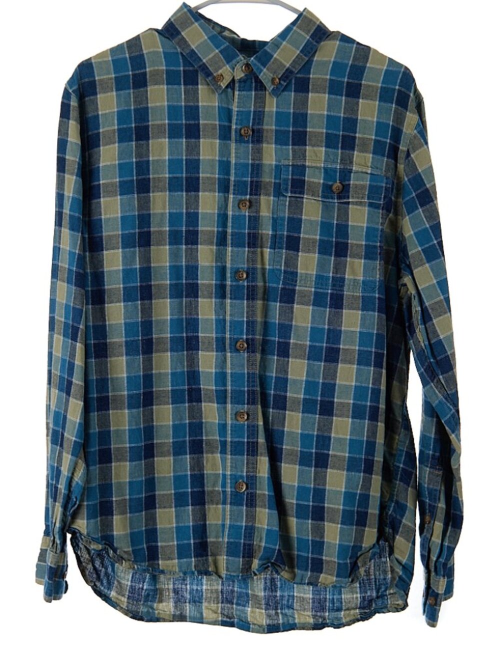 Best Made Co Blue Khaki Long Sleeve Button Down Shirt Men's Large
